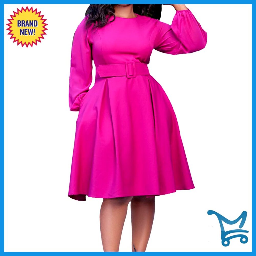 Long Sleeve A-Line Mini Dress Elegant Formal Office Wedding Guest Chic